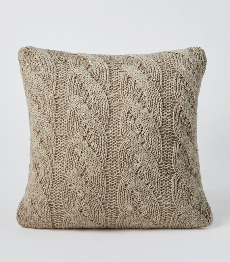 Brunello Cucinelli Brunello Cucinelli Linen-Silk Cable-Knit Cushion (40cm x 40cm)