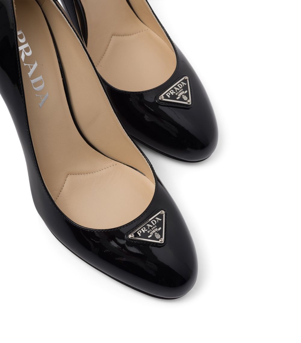 Prada Prada Patent Leather Triangle Pumps 85