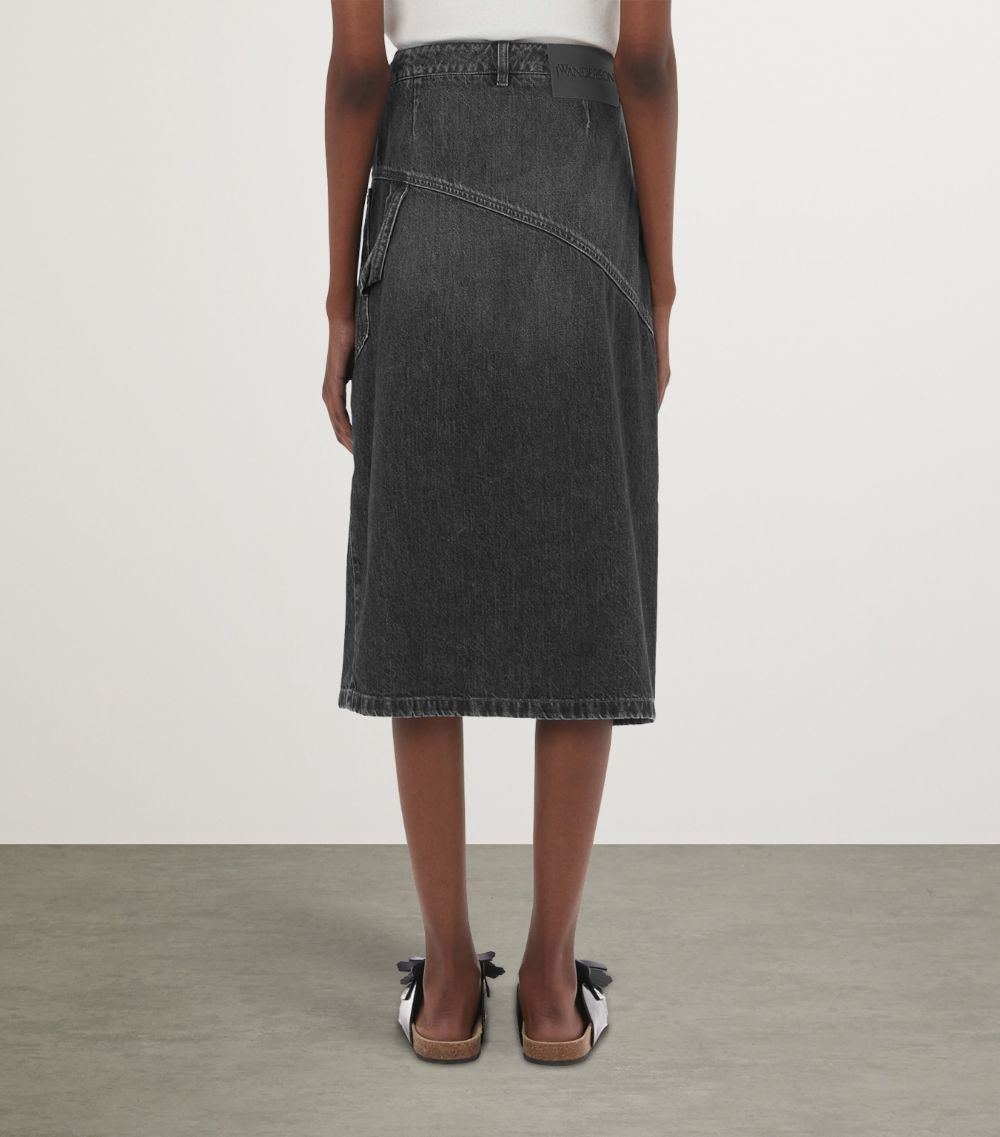 Jw Anderson Jw Anderson Denim Asymmetric Midi Skirt