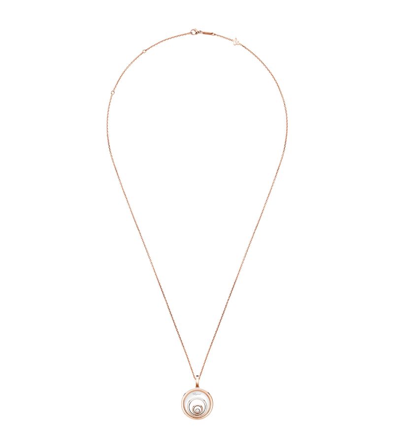 Chopard Chopard Rose Gold And Diamond Happy Spirit Necklace