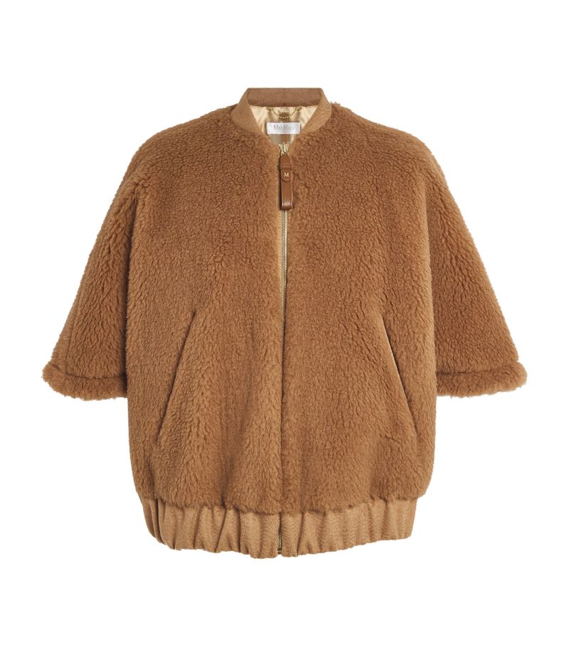 Max Mara Max Mara Camel-Blend Short-Sleeve Coat