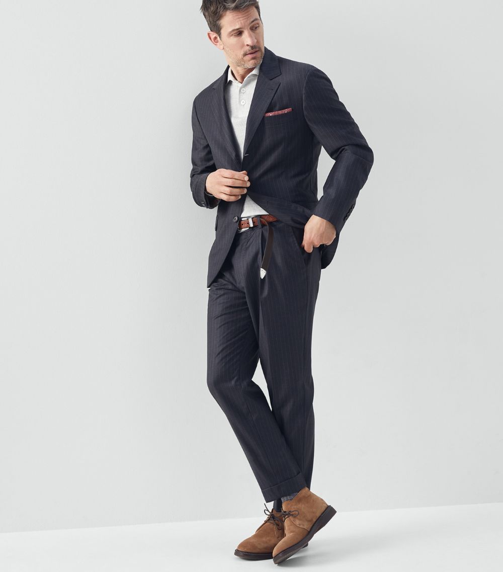 Brunello Cucinelli Brunello Cucinelli Virgin Wool Pinstripe Trousers