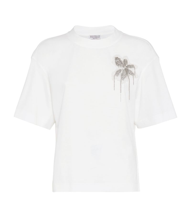 Brunello Cucinelli Brunello Cucinelli Cotton Embellished T-Shirt