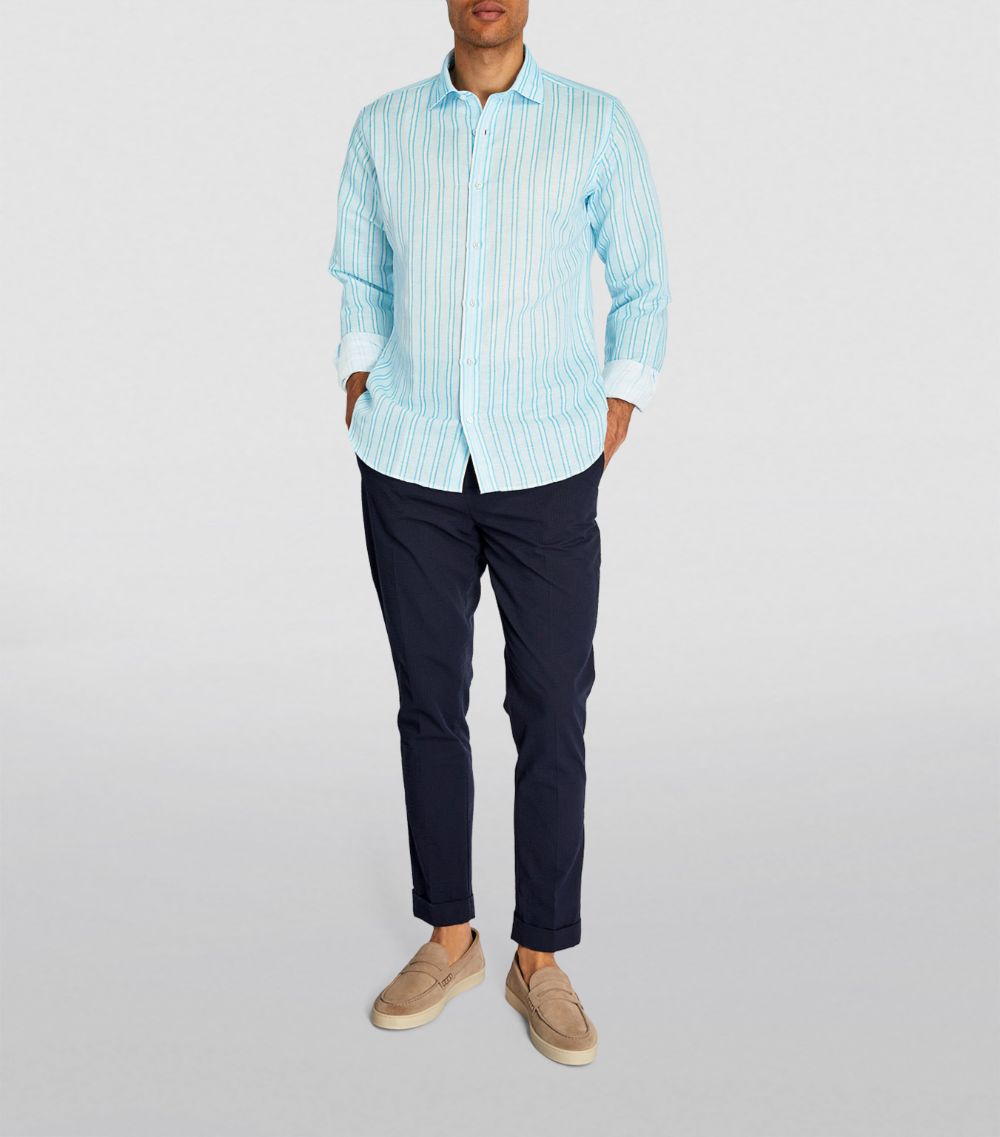 Fedeli Fedeli Linen-Cotton Striped Nick Shirt