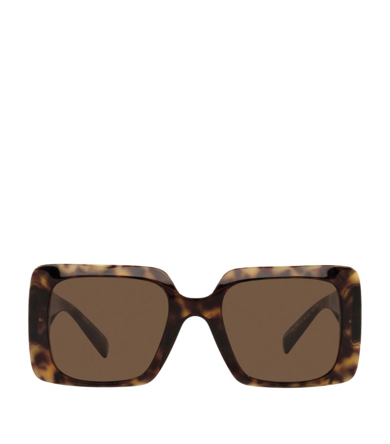 Versace Versace Tortoiseshell Medusa Stud Square Sunglasses