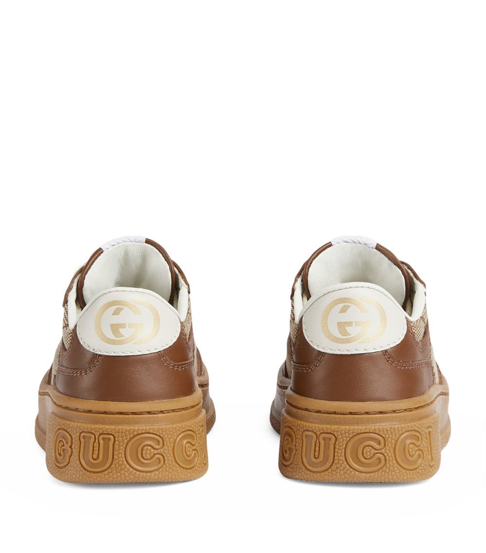 Gucci Gucci Kids Leather And Gg Canvas Platform Sneakers