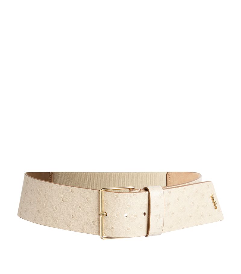 Max Mara Max Mara Leather Ostrich-Embossed Belt