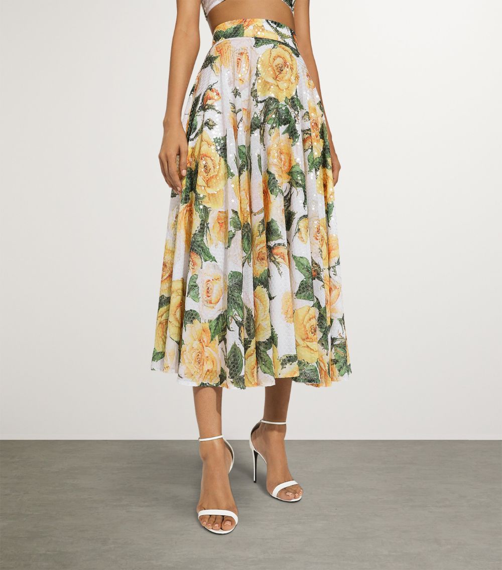 Dolce & Gabbana Dolce & Gabbana Sequinned Floral Midi Skirt