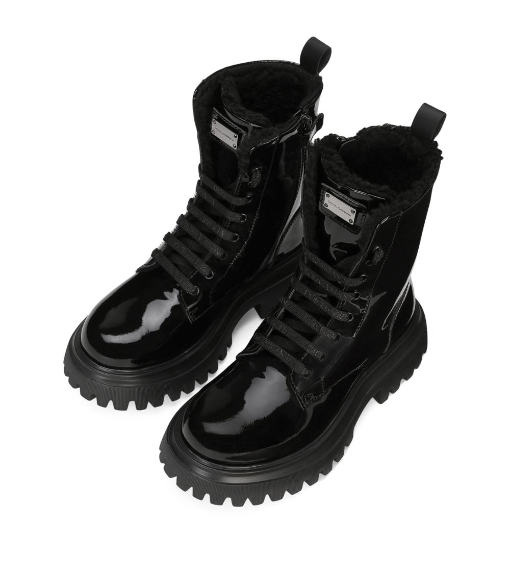 Dolce & Gabbana Dolce & Gabbana Kids Leather Lace-Up Boots