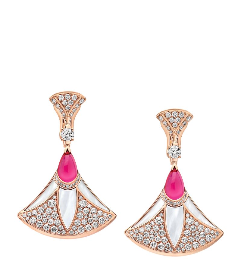 Bvlgari Bvlgari Rose Gold, Diamond And Mother-Of-Pearl Diva'S Dream Earrings