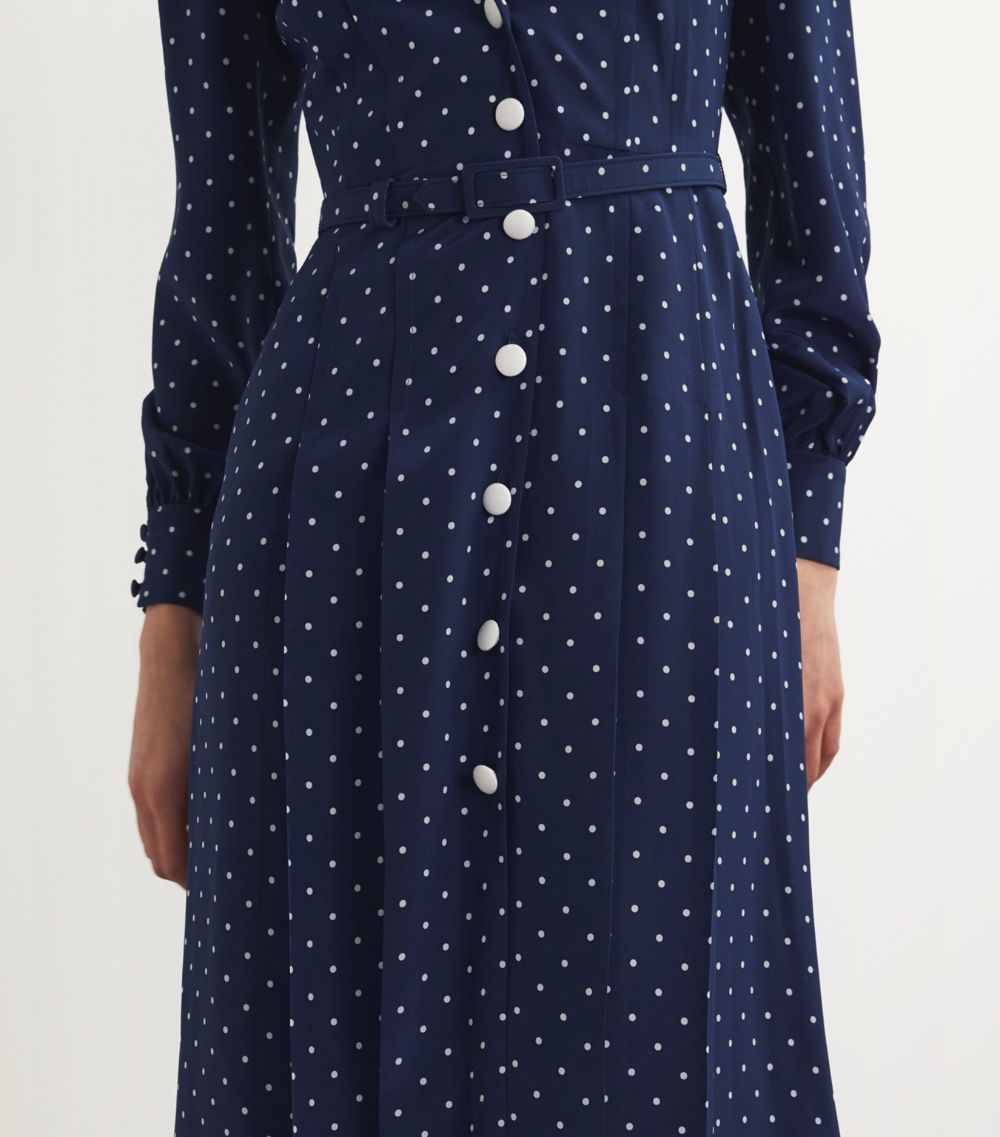 Alessandra Rich Alessandra Rich Silk Polka-Dot Midi Dress