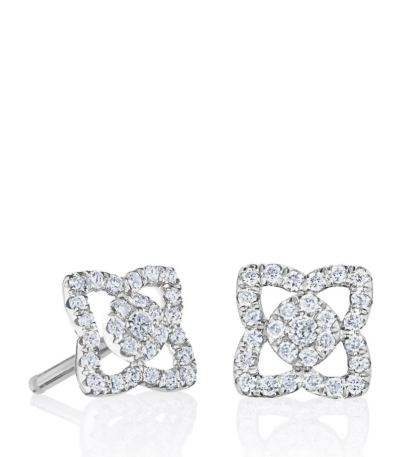 De Beers Jewellers De Beers Jewellers Small White Gold Enchanted Lotus Stud Earrings