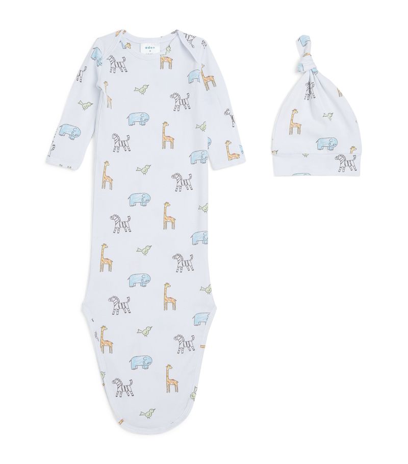 Aden + Anais aden + anais Animal-Print All-In-One and Hat Set (0-3 Months)