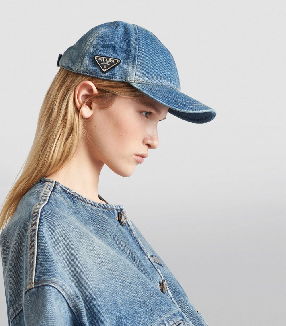 Prada Prada Denim Baseball Cap