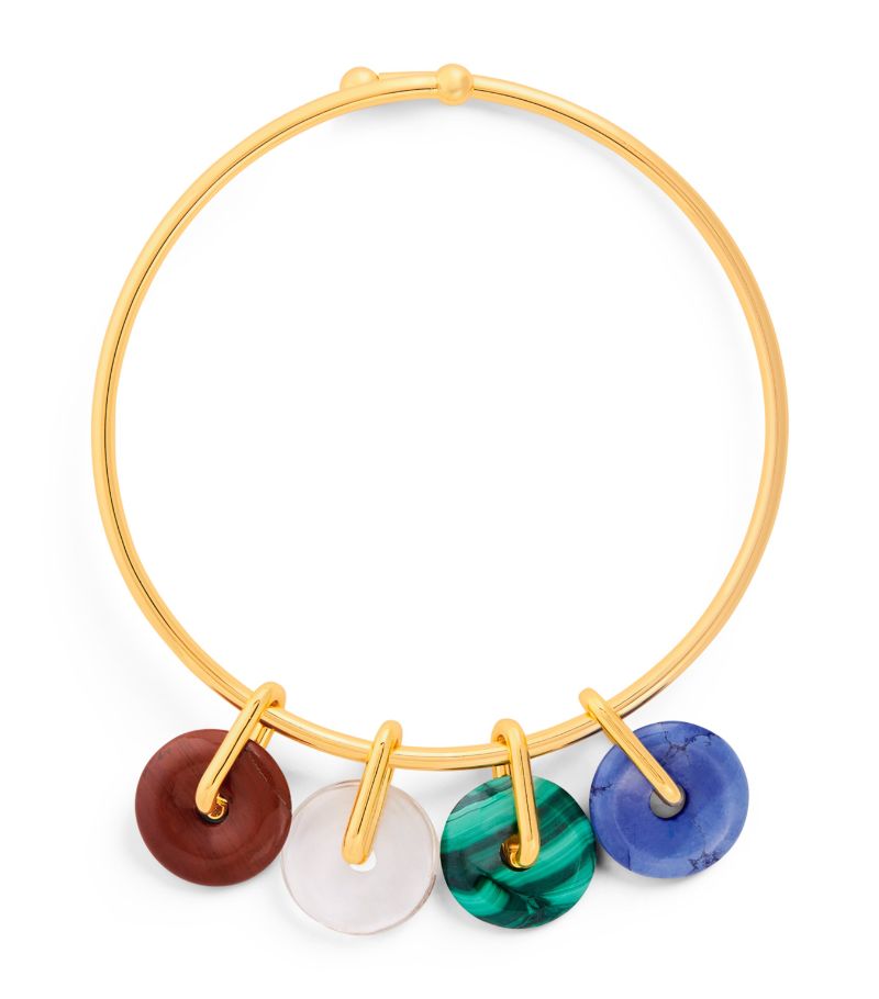 TIMELESS PEARLY Timeless Pearly Gold-Plated Doughnut-Charm Hoop Necklace