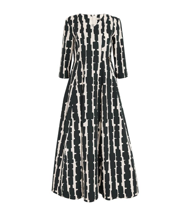 Max Mara Max Mara Cotton Abstract Print Midi Dress