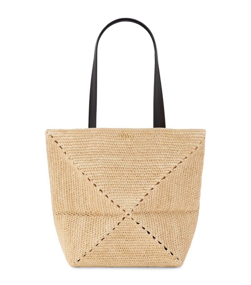 Loewe Loewe X Paula'S Ibiza Medium Raffia Puzzle Fold Tote Bag