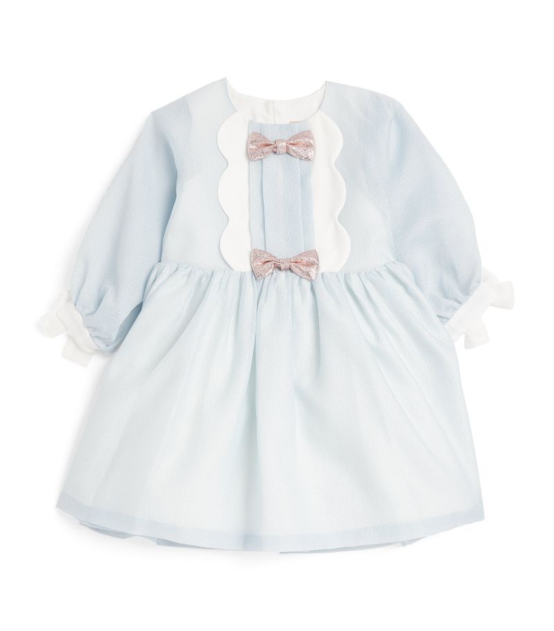 Hucklebones London Hucklebones London Scalloped Bodice Bow Dress (3-18 Months)