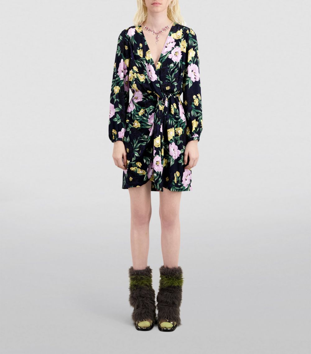 The Kooples The Kooples Floral Print Wrap Mini Dress