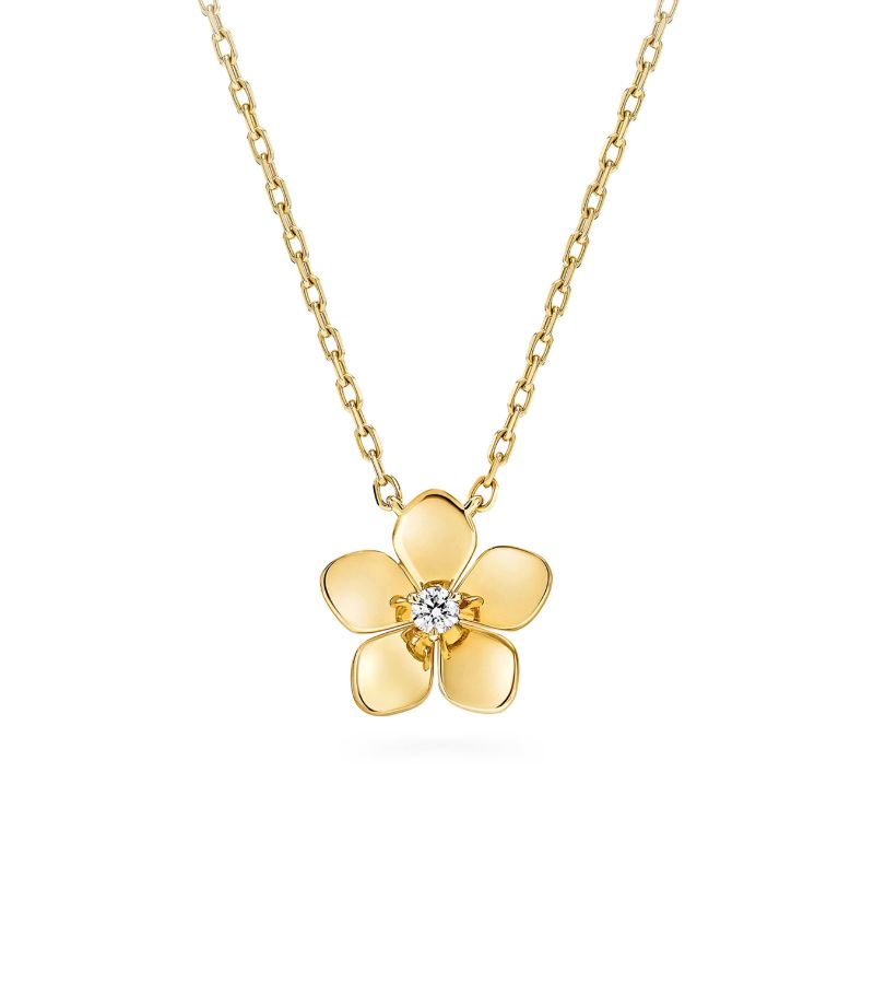 Graff Graff Yellow Gold And Diamond Mini Wild Flower Pendant Necklace