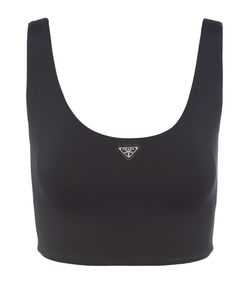 Prada Prada Sleeveless Triangle Crop Top