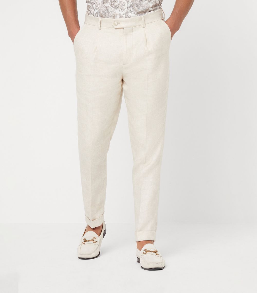 Brunello Cucinelli Brunello Cucinelli Linen-Blend Pleated Trousers