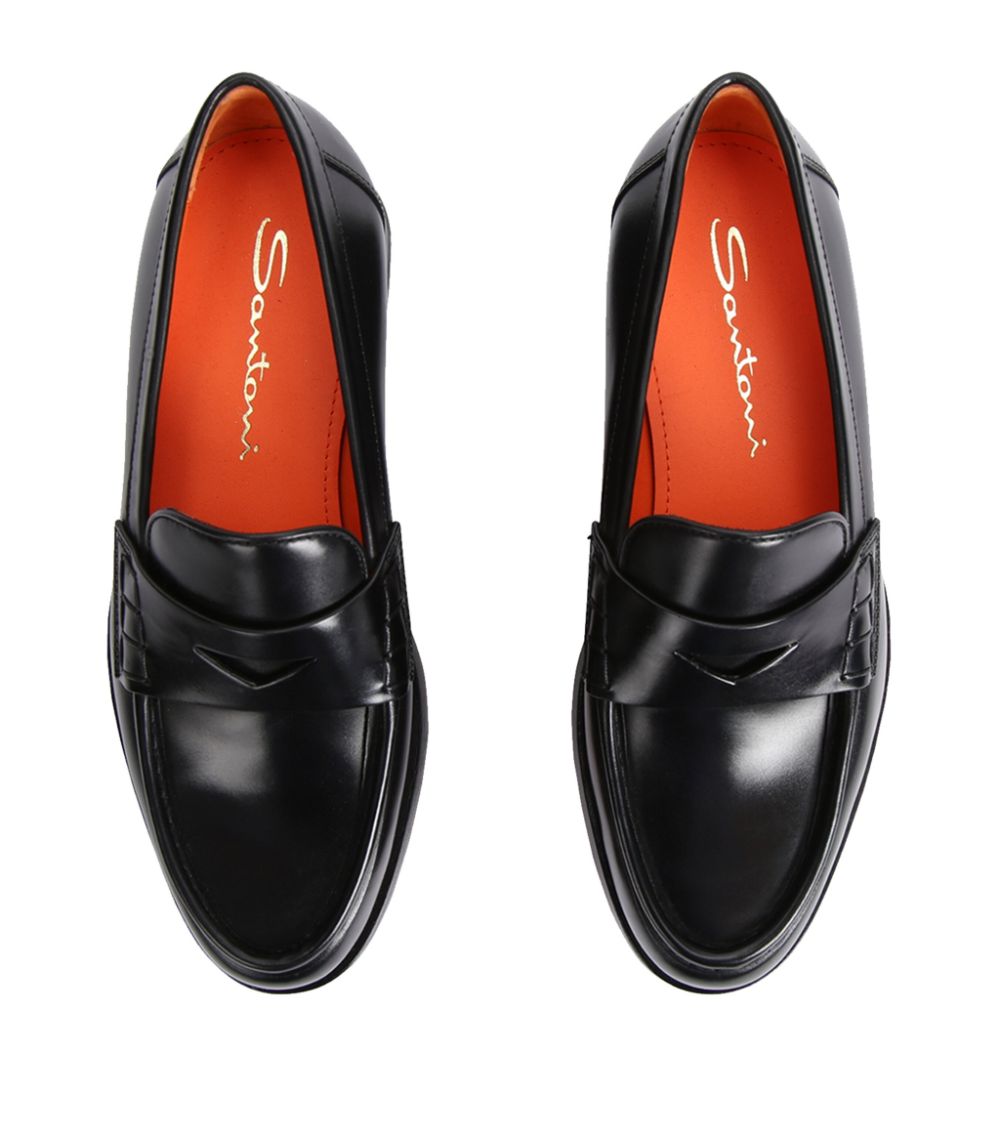 Santoni Santoni Leather Penny Loafers