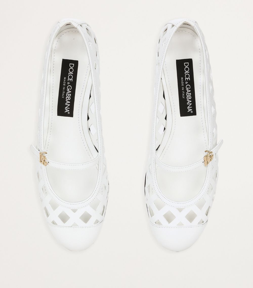 Dolce & Gabbana Dolce & Gabbana Calfskin Openwork Ballet Flats