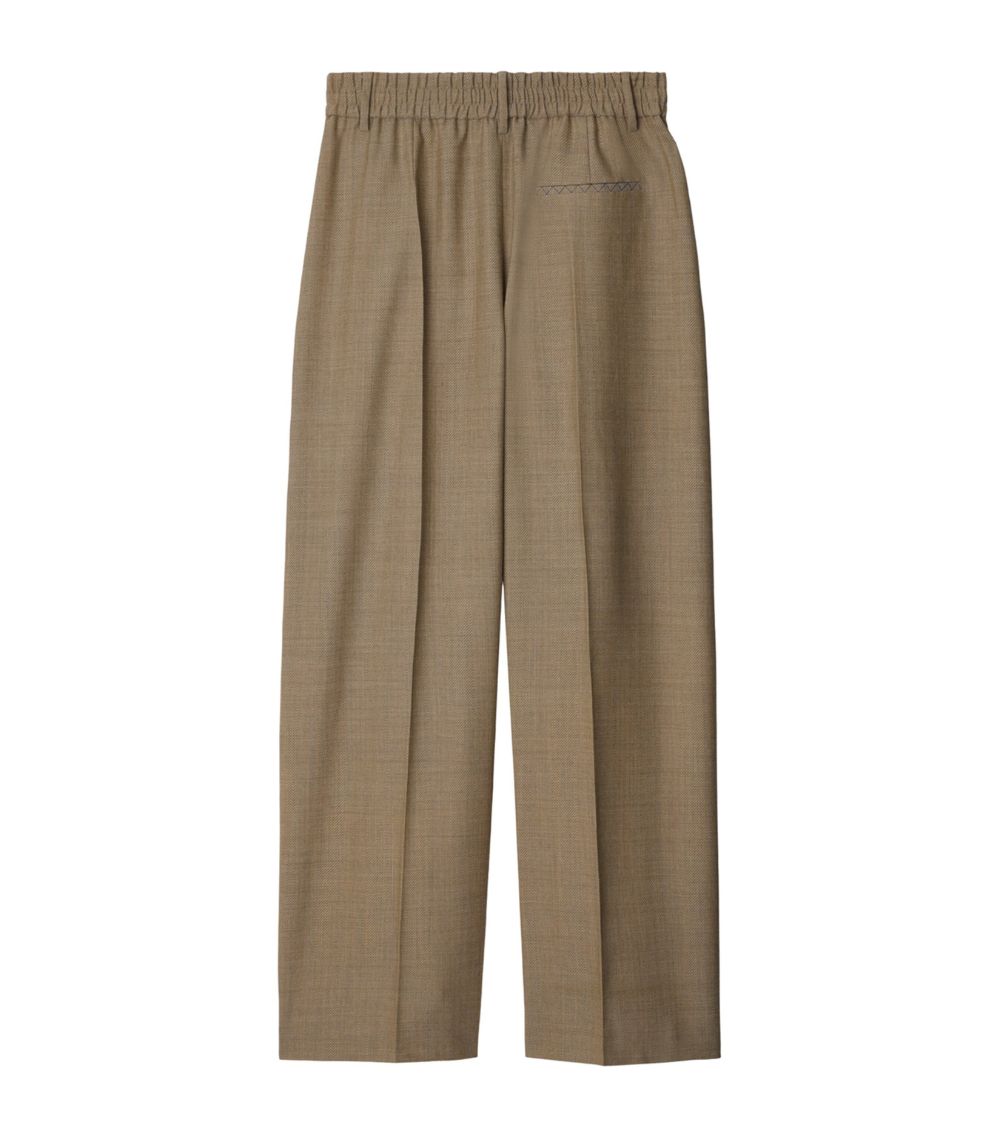 Burberry Burberry Wool Herringbone Tailored Trousers