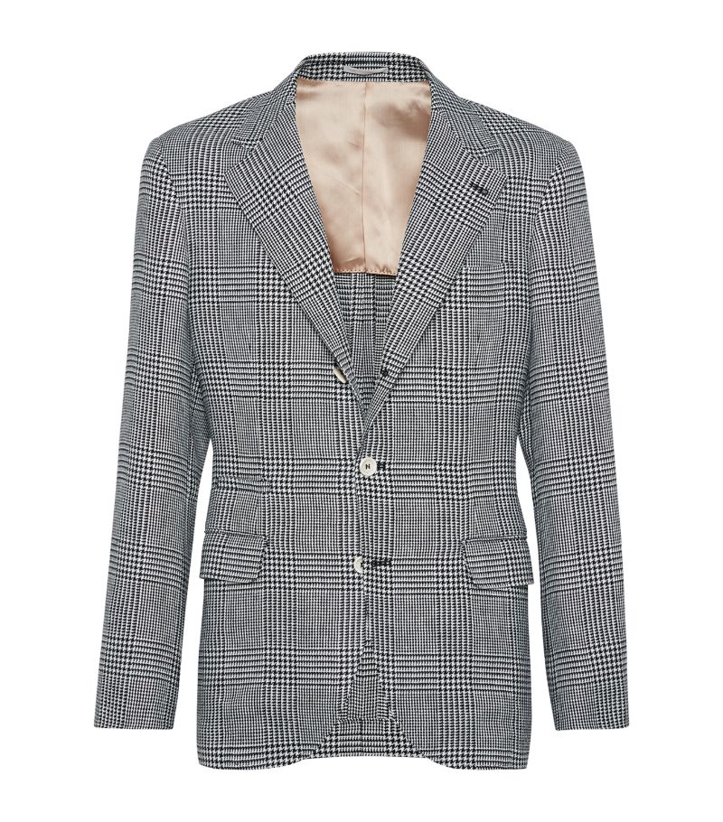 Brunello Cucinelli Brunello Cucinelli Linen-Blend Prince Of Wales Check Blazer