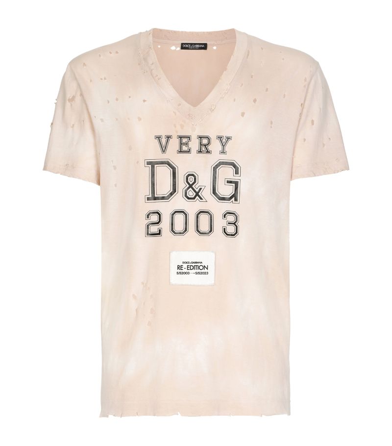 Dolce & Gabbana Dolce & Gabbana RE-EDITION Cotton Distressed T-Shirt