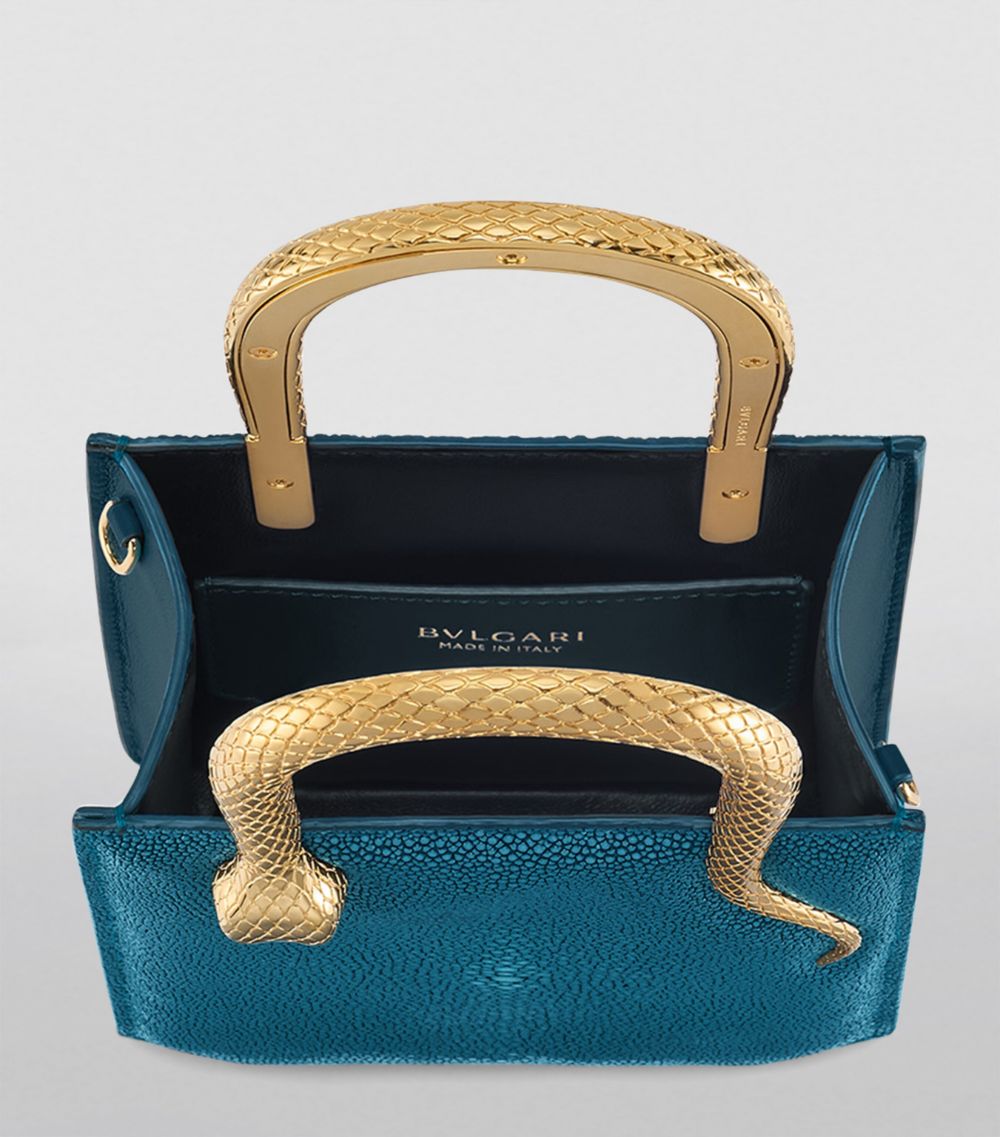 Bvlgari Bvlgari Mini Galuchat Skin Serpentine Tote Bag