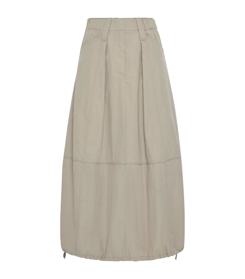 Brunello Cucinelli Brunello Cucinelli Cotton-Blend Midi Skirt