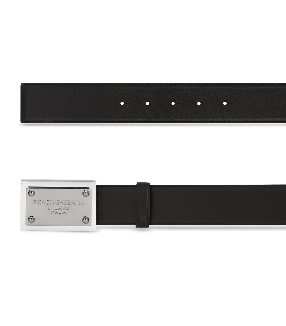 Dolce & Gabbana Dolce & Gabbana Leather Logo-Plate Belt