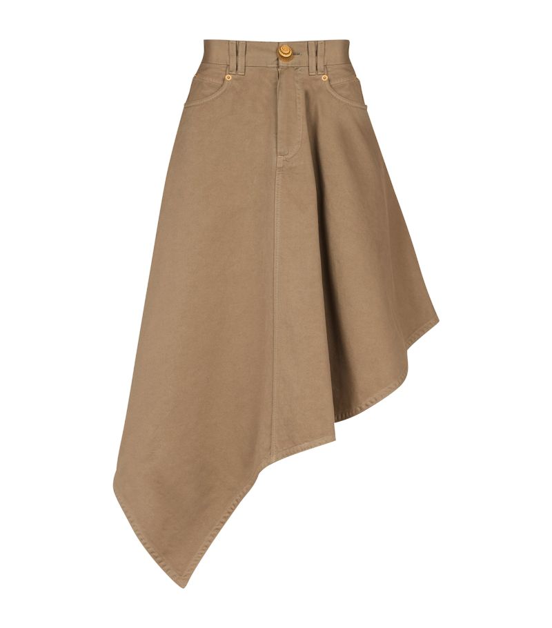 Balmain Balmain Canvas Asymmetric Midi Skirt