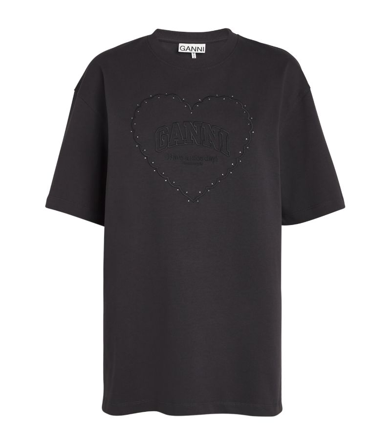 Ganni Ganni Heart Logo T-Shirt