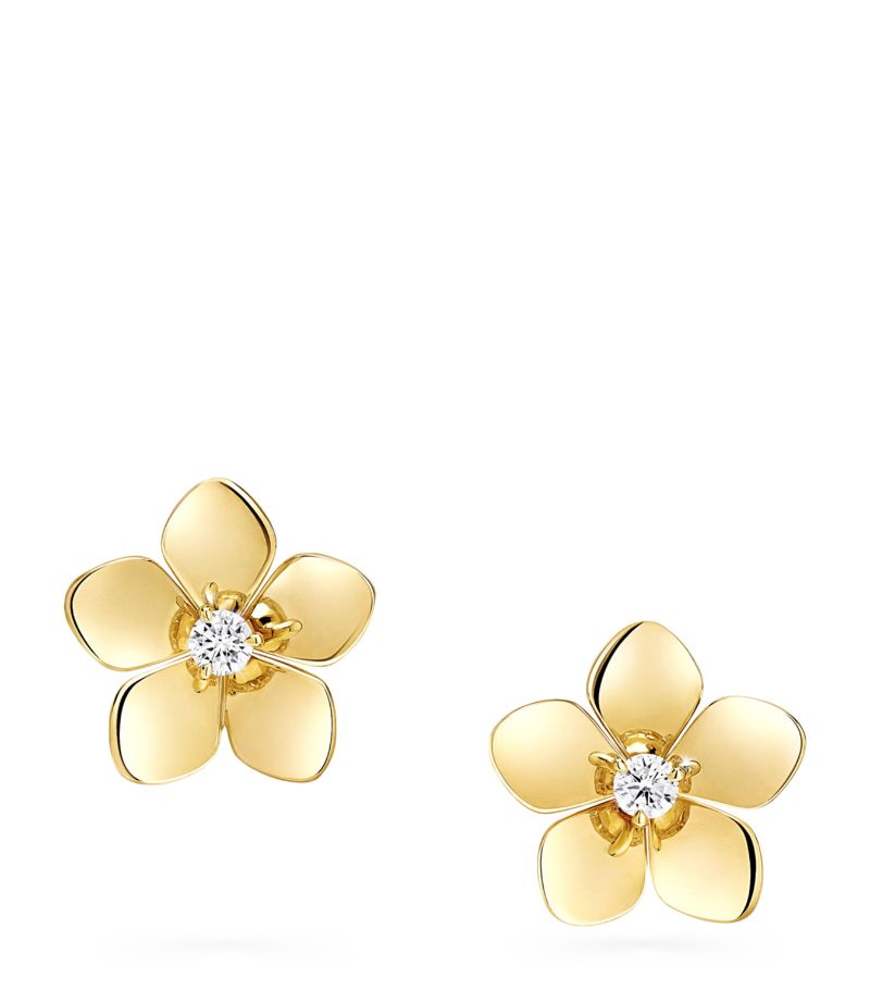 Graff Graff Mini Yellow Gold And Diamond Wild Flower Earrings