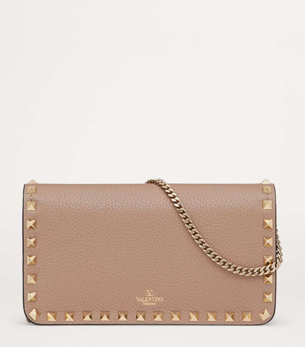 VALENTINO GARAVANI Valentino Garavani Leather Rockstud Chain Wallet