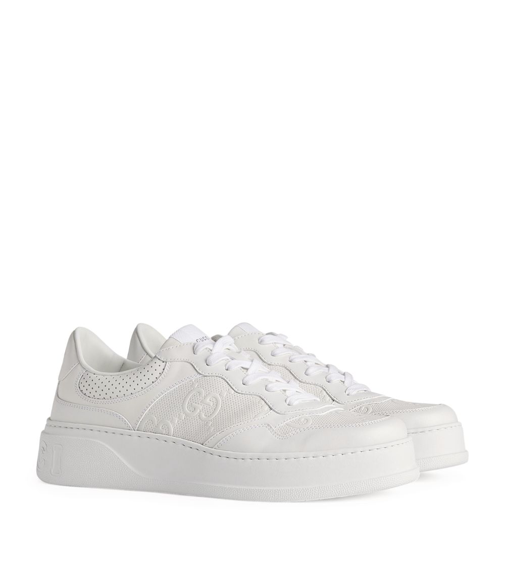 Gucci Gucci Leather Gg Embossed Sneakers