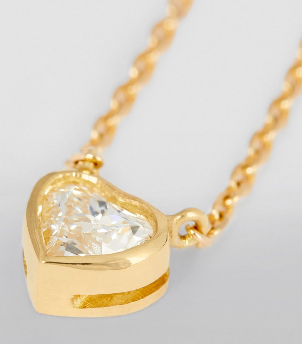 Anita Ko Anita Ko Yellow Gold And Diamond Bezeled Heart Pendant Necklace