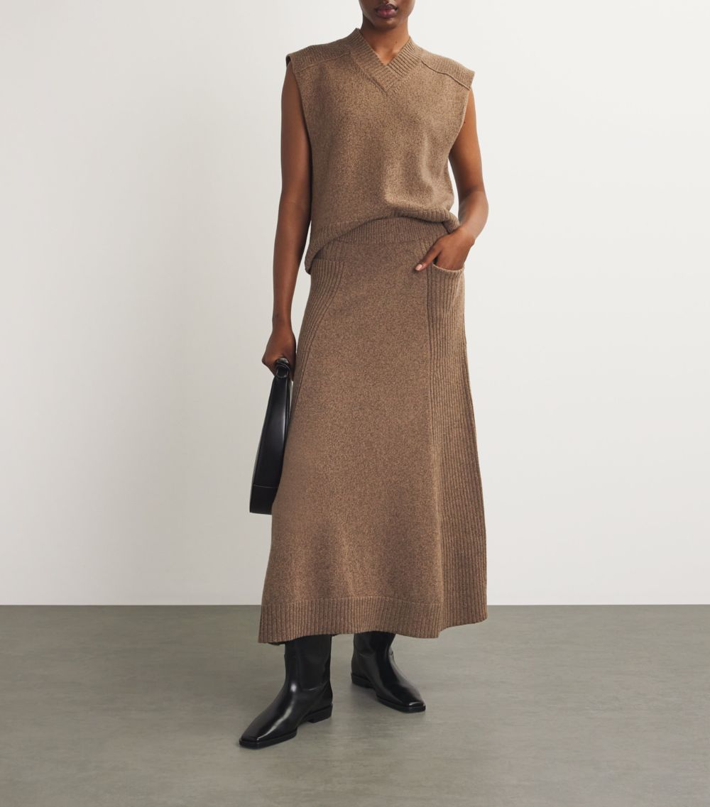 Me+Em Me+Em Merino Wool-Cashmere Maxi Skirt