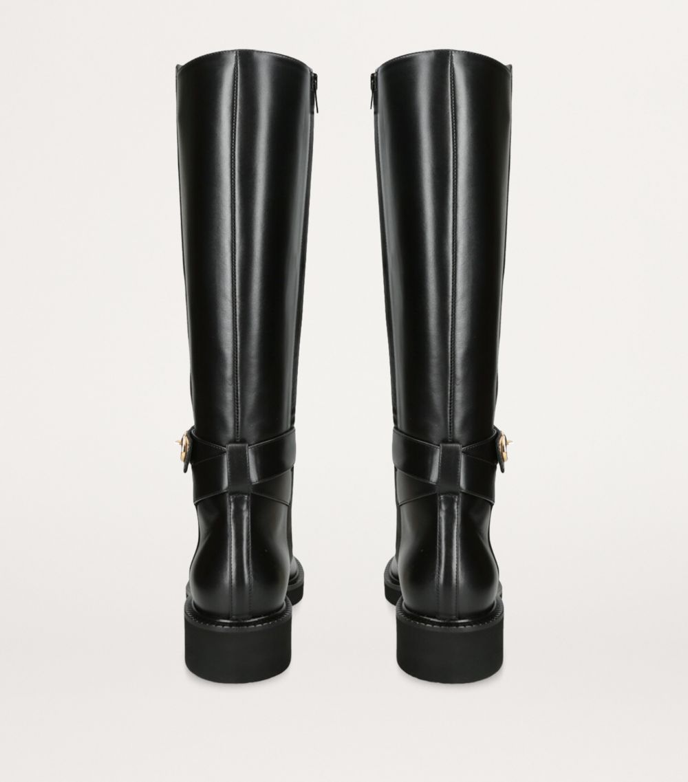 VALENTINO GARAVANI Valentino Garavani Leather Vlogo Locker Knee-High Boots 40