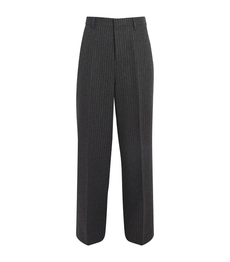 Ami Paris Ami Paris Wool Pinstripe Wide-Leg Trousers