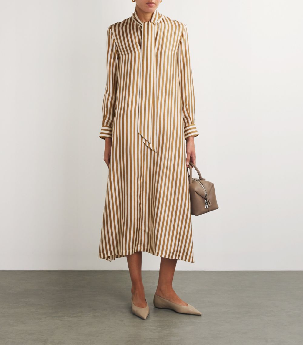 Max Mara Max Mara Silk Pussybow Faesite Midi Dress