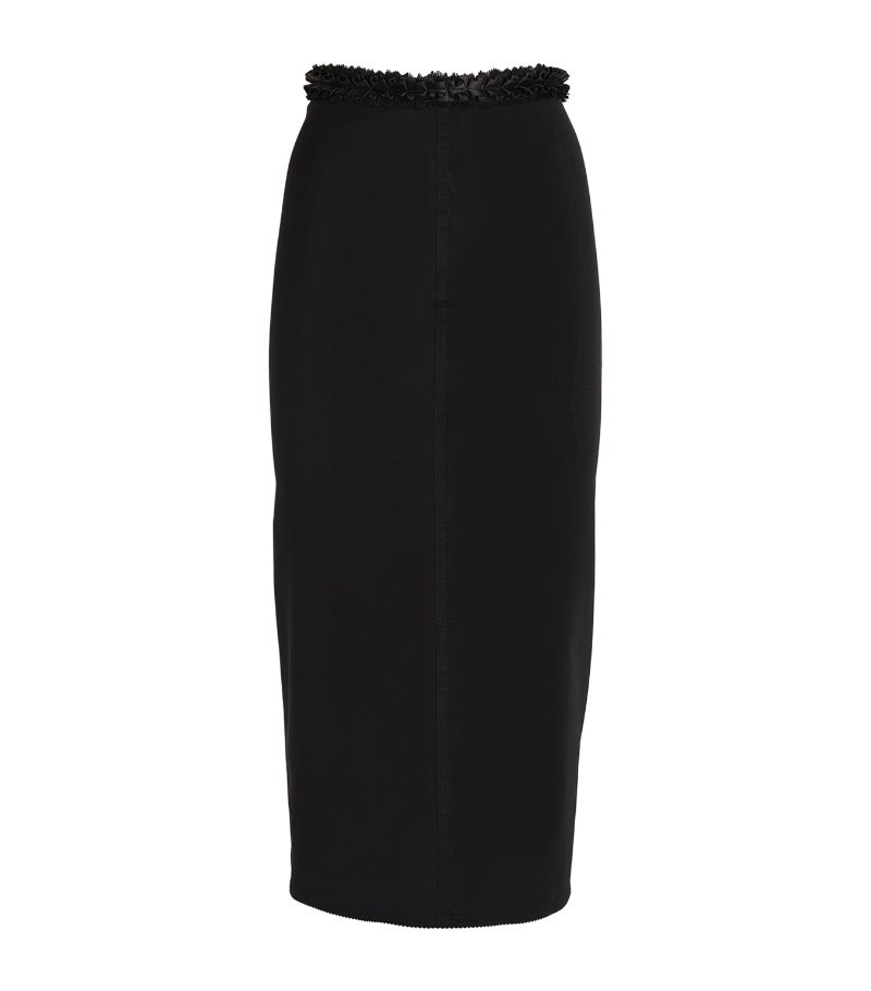 Mach & Mach Mach & Mach Stretch-Tulle Frill-Trim Pencil Skirt