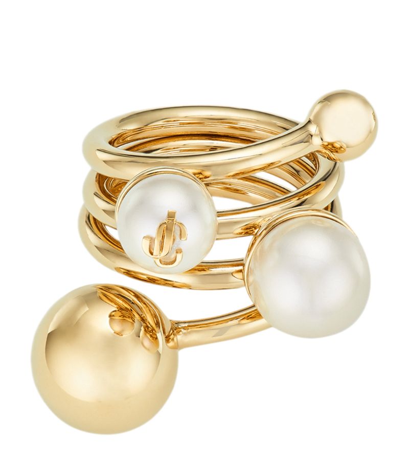 Jimmy Choo Jimmy Choo Faux Pearl Stack Ring