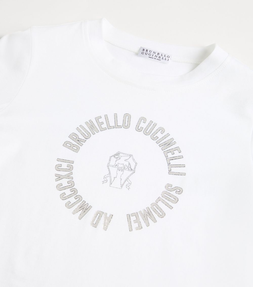 Brunello Cucinelli Kids Brunello Cucinelli Kids Cotton Round-Logo T-Shirt