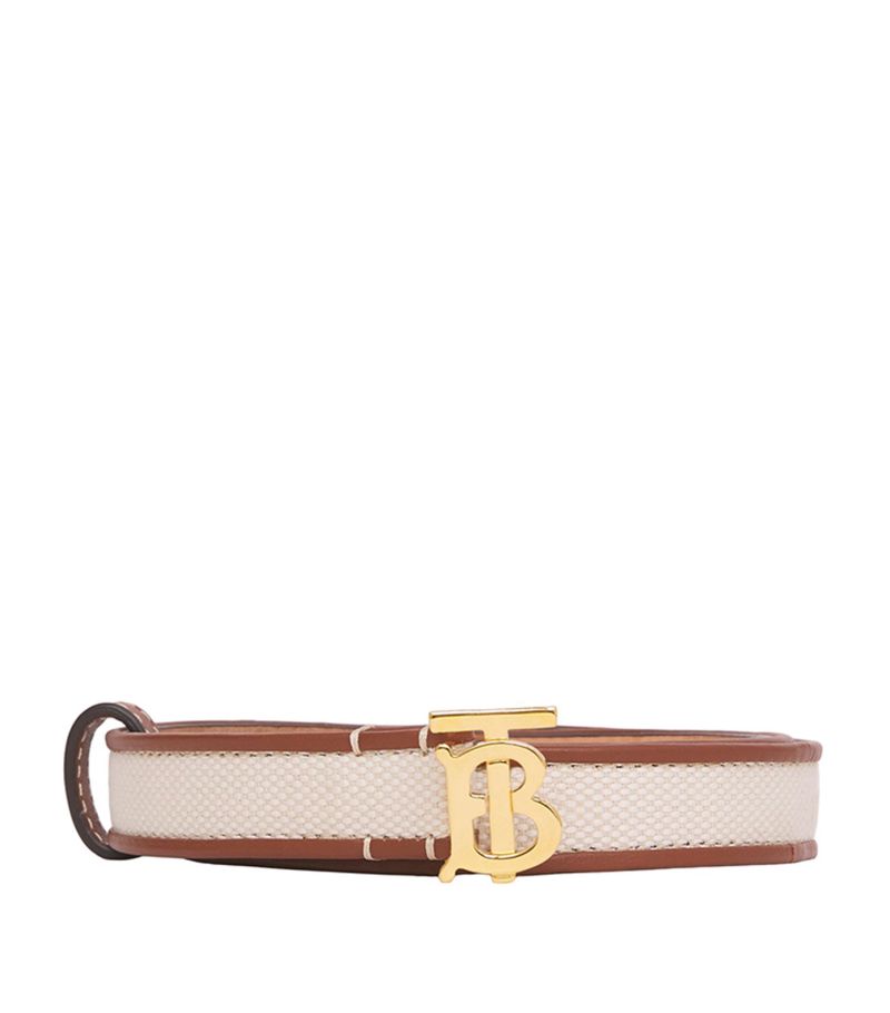 Burberry Burberry Canvas And Leather Tb Monogram Belt