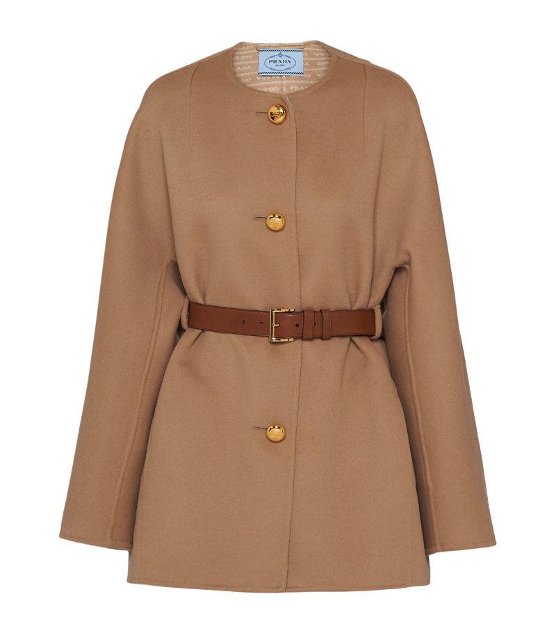 Prada Prada Wool-Silk Belted Coat