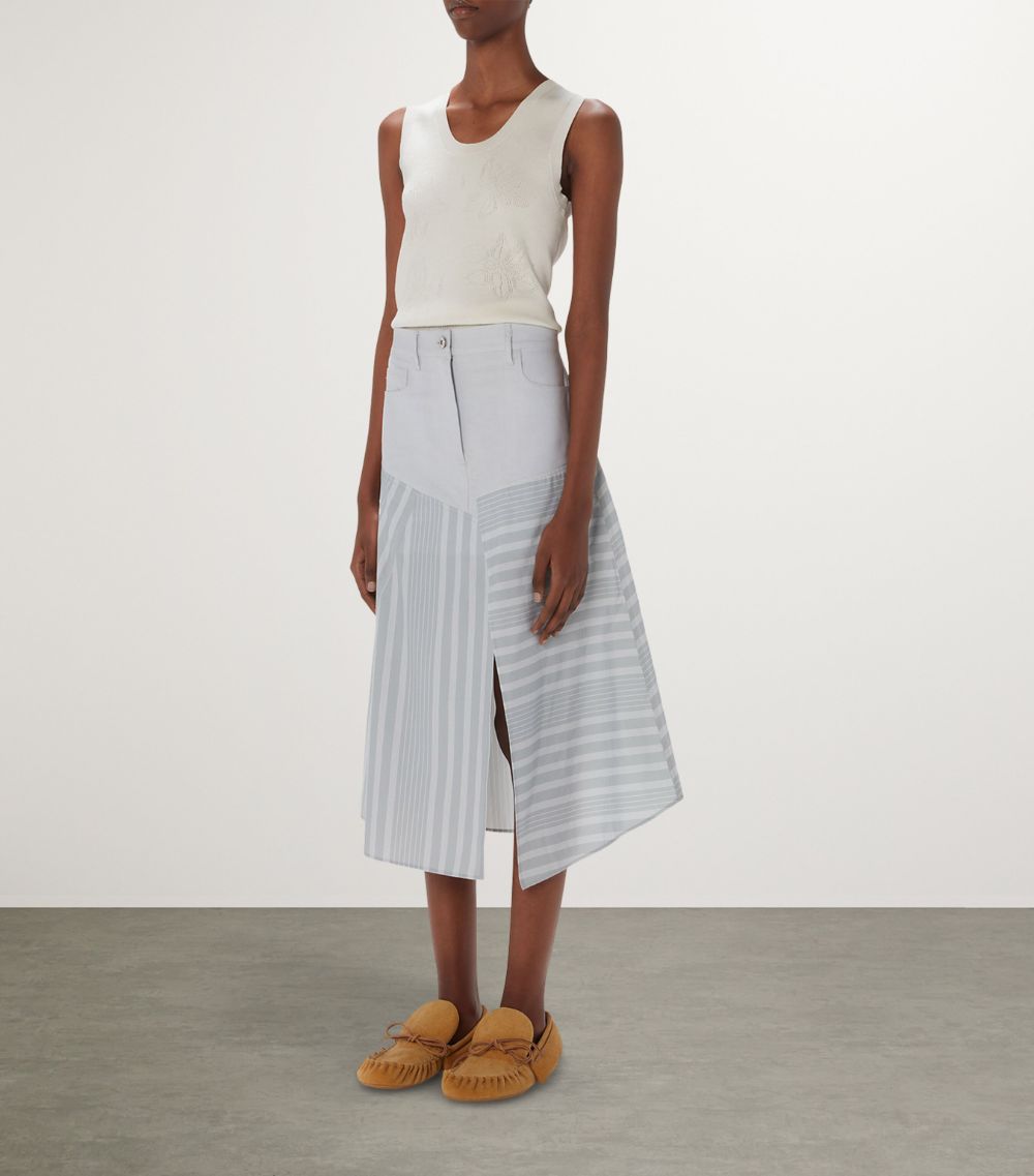 Jw Anderson Jw Anderson Asymmetric Striped Midi Skirt